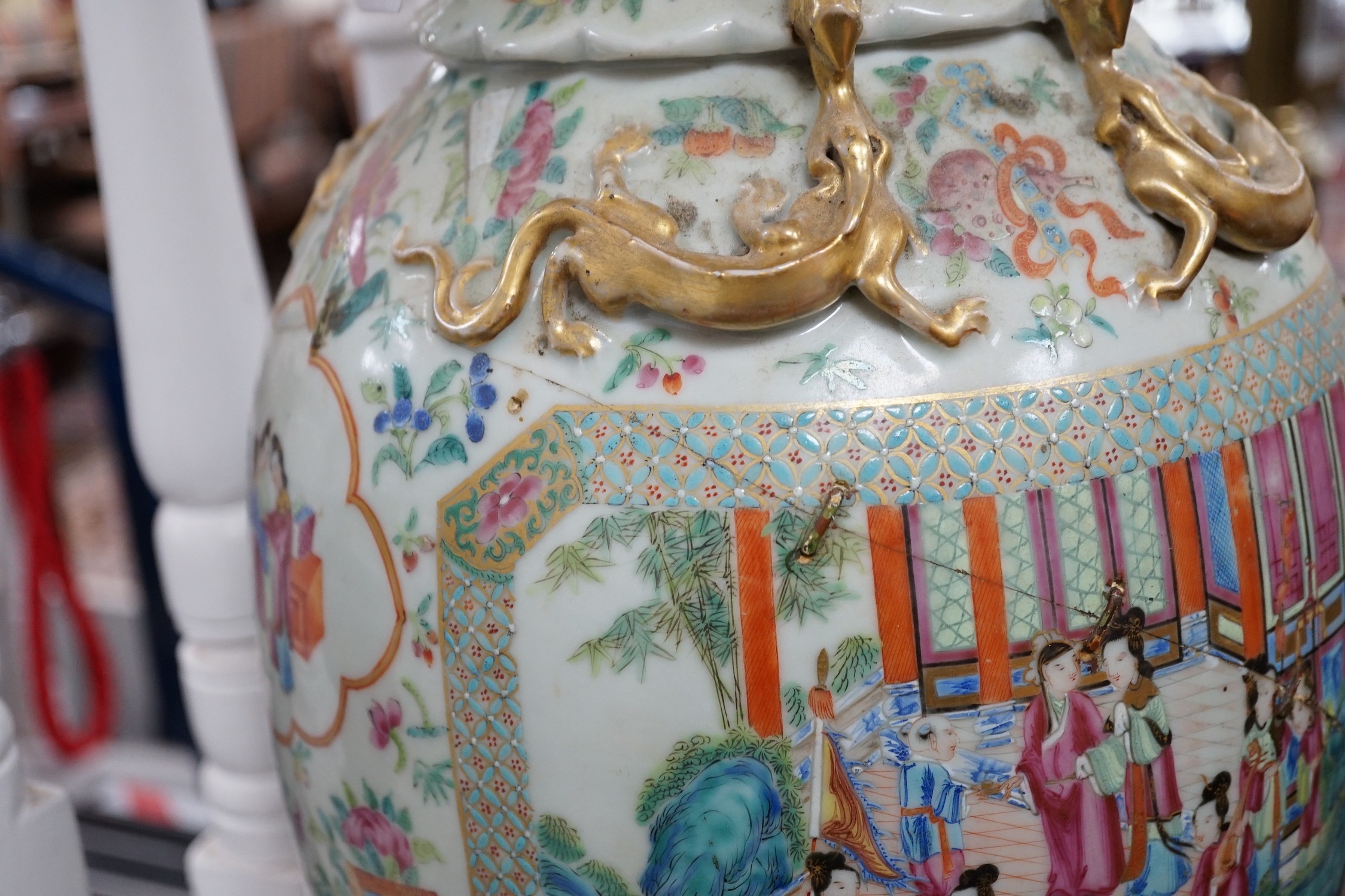 A 19th century Chinese famille rose vase, 63cm